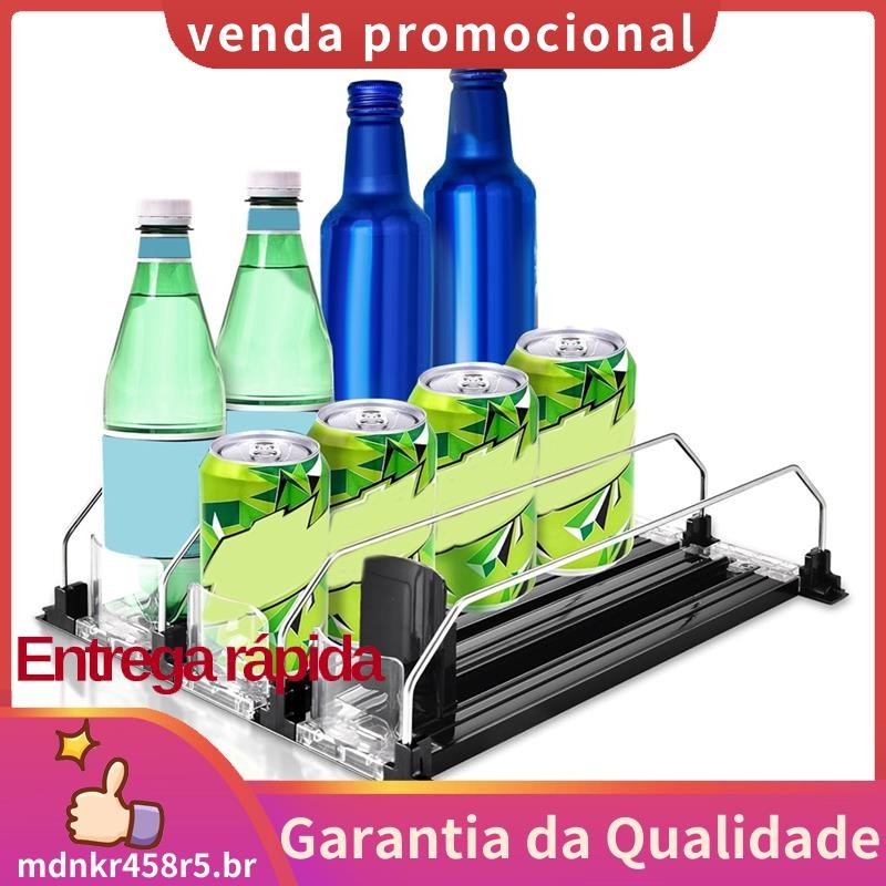 Organizador Automático De Latas De Refrigerante Para Geladeira , Bebidas Deslizantes Suporta Até 12 , Fácil Instalação Durável De Usar 12,2 Polegadas Preto . mdnkr458r5br