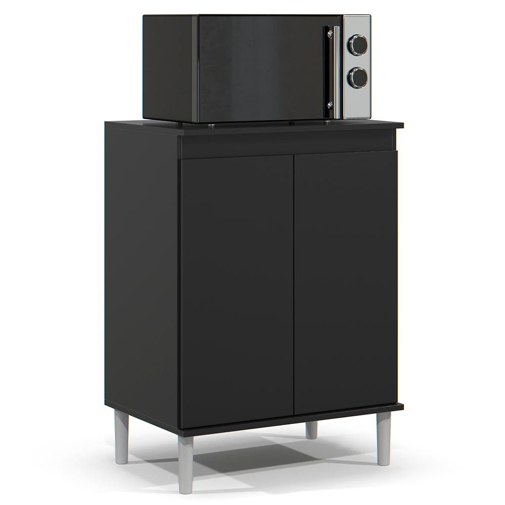 Balcão de Cozinha com Tampo 2 Portas 61cm Italy Preto - EJ Móveis em Oferta na Shopee