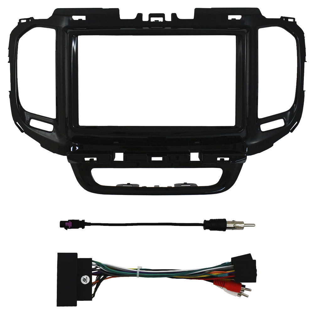 Kit Moldura Painel 7 Pol Toro 2016 2017 2018 2019 2020 2 Din Black Piano Chicote Som Plug Antena