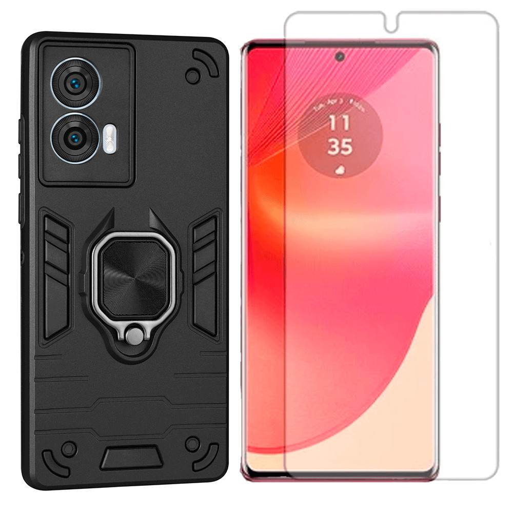 Capa Anel Para Motorola Edge 50 Fusion + Pelicula Hidrogel