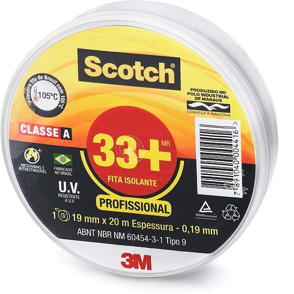 Fita Isolante 3M SCOTCH 33+ 19MM X 20M - Home & Living