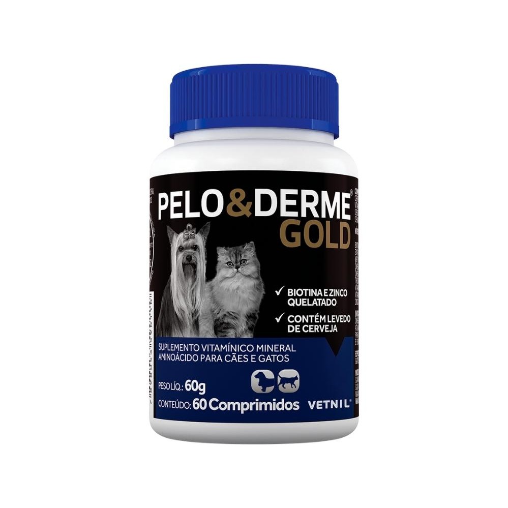 Pelo E Derme Gold 60 Comprimidos - Vetnil em Oferta na Shopee