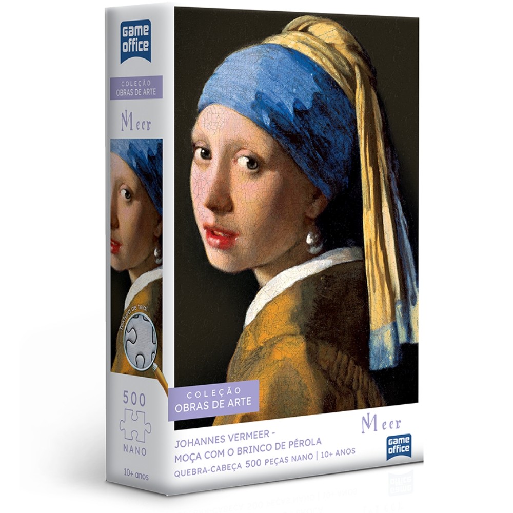 QUEBRA CABEÇA MOÇA COM BRINCO DE PÉROLA JOHANNES VERMEER 500 PEÇAS NANO TOYSTER OBRA DE ARTE PUZZLE em Oferta na Shopee