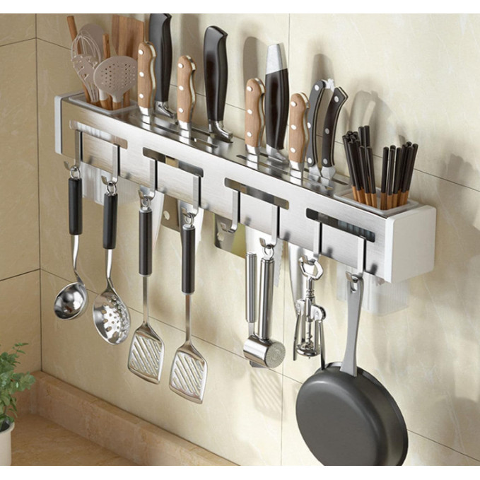 Suporte Organizador de Parede para Facas e Talheres de Cozinha