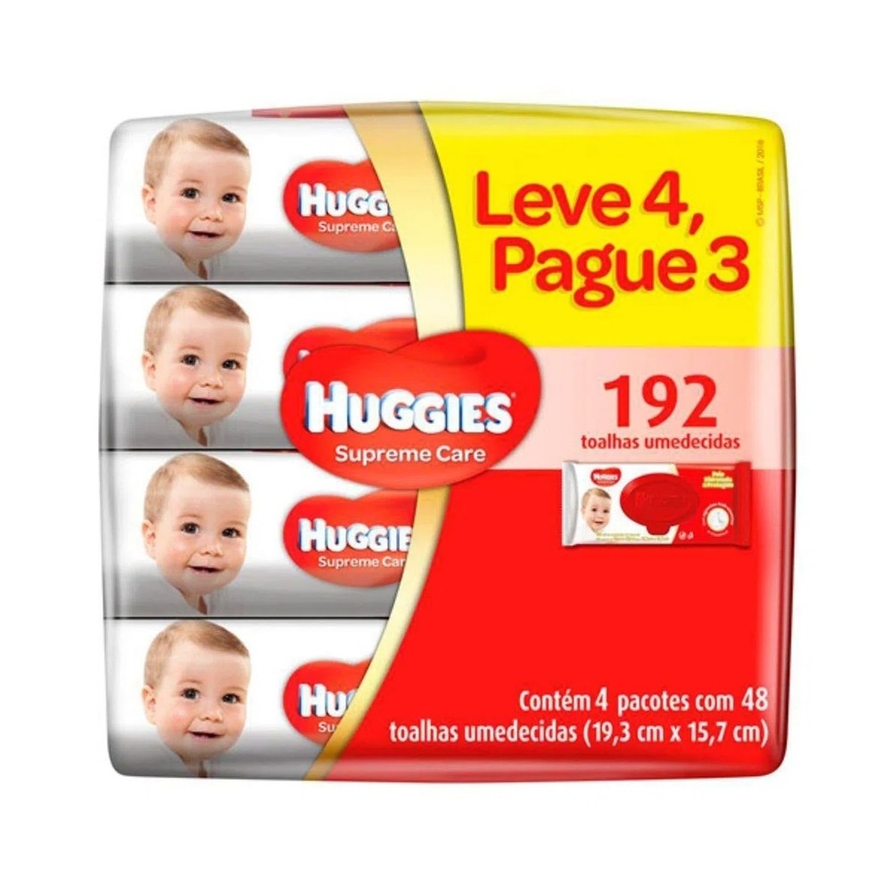 Toalha Umedecida Huggies Supreme Care 48 Unidades Leve 4 Pague 3 em Oferta na Shopee