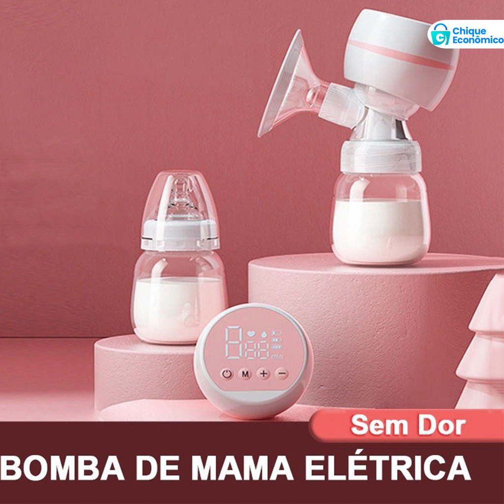 Aspirador de leite elétrico, design portátil, alimentado por USB, garantindo conforto sem dor.