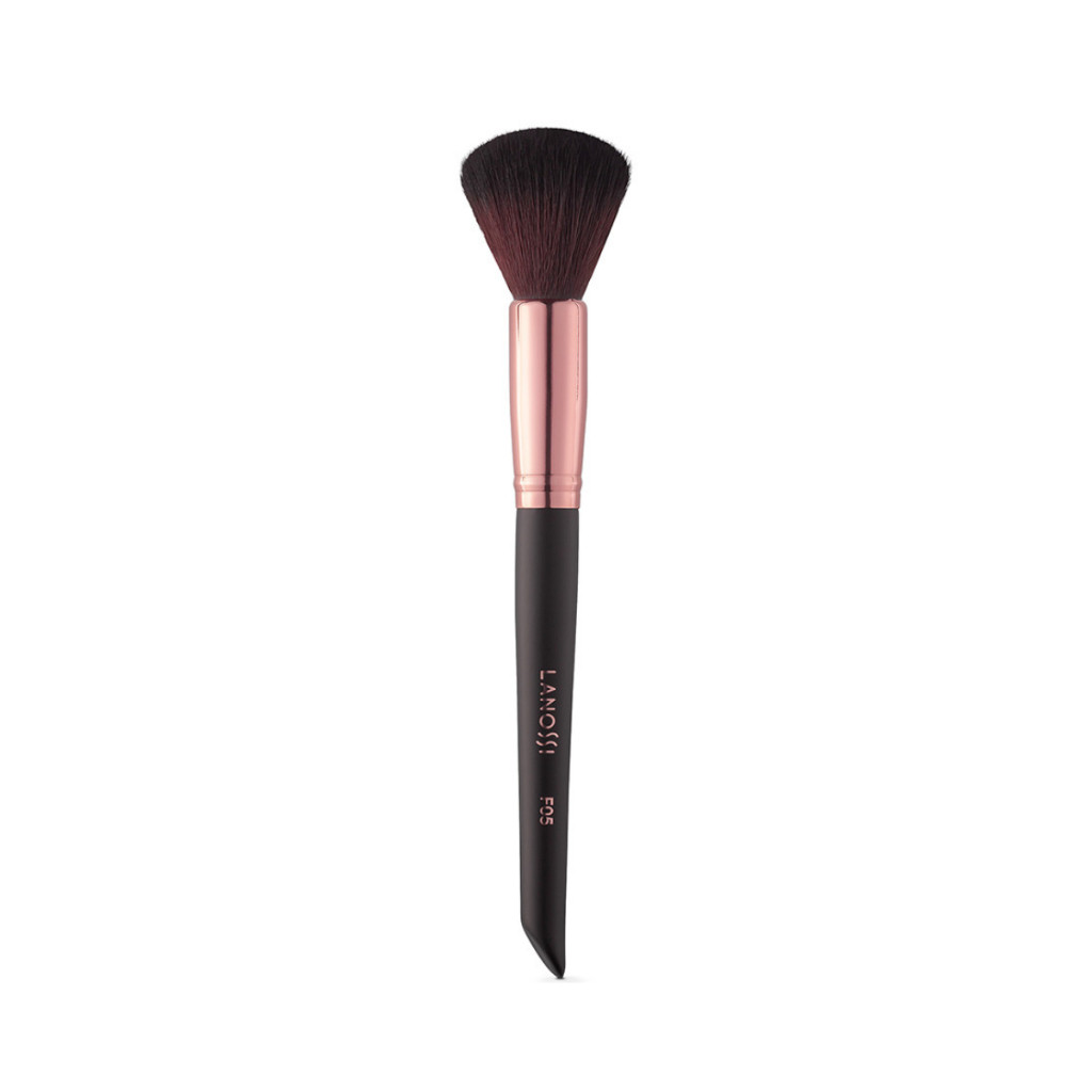 Pincel de Maquiagem Facial Chanfrado Silicone Reto Blush Leque Lábios Sobrancelha - Lanossi