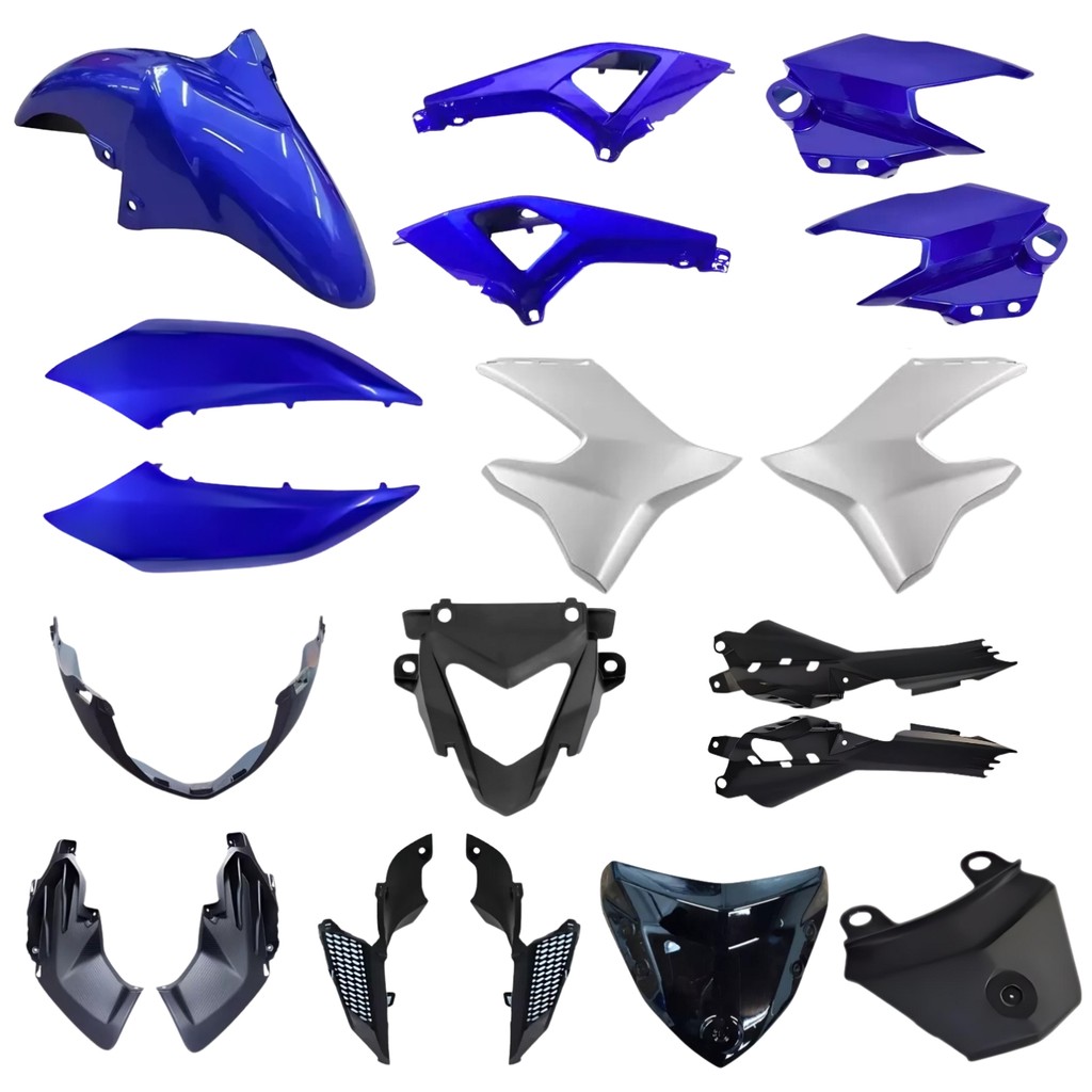 KIT CARENAGEM COMPLETO TRASEIRO DIANTEIRO FAZER 250 FZ25 AZUL METAL 2018 A 2021 PARAMOTOS YAMAHA