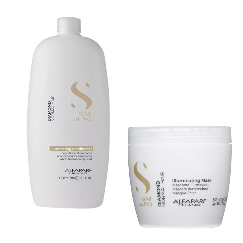 Condicionador 1000ML Máscara 500ml Alfaparf Semi Di Lino Diamond