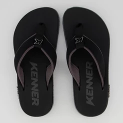 Chinelo Kenner Kivah Cushy Preto e Cinza