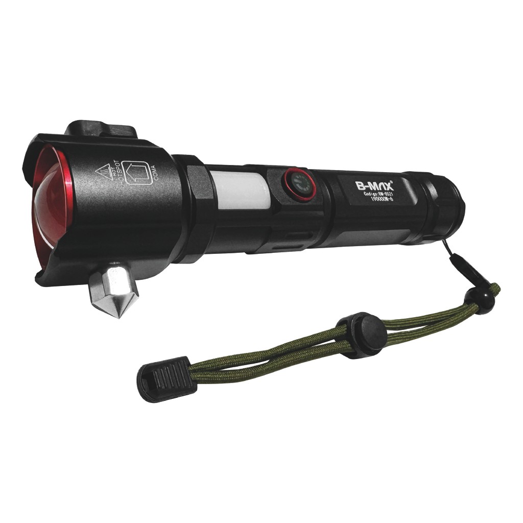 Lanterna Sabre de Luz Tática Militar Camping Quebra Vidro Potente Recarregável