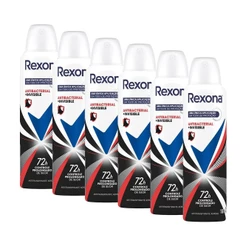 Kit 6 Desodorantes Rexona Motionsense Antitranspirante Aerossol Antibacterial e Invisible 150ml