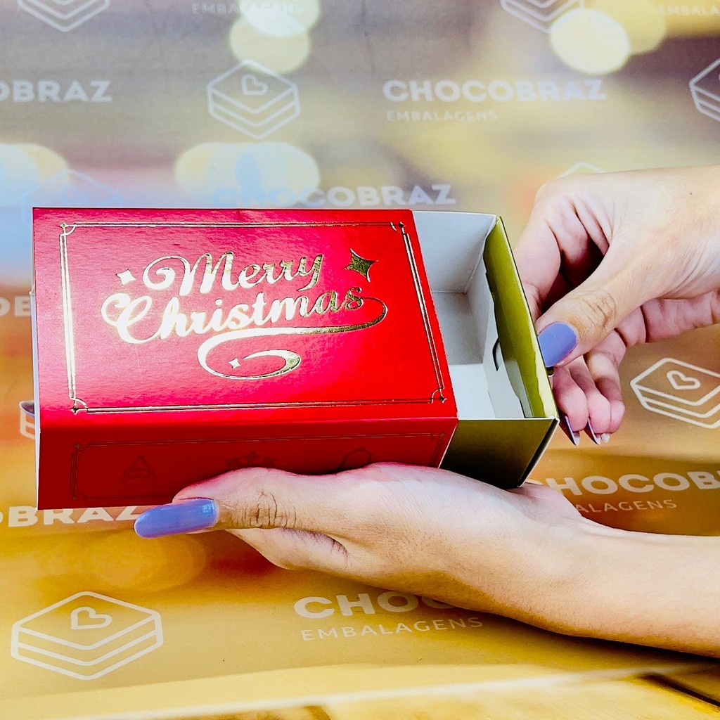 10 CAIXA 06 DOCES GAVETA C/ PUXADOR NATAL CLASSICO ID5149 (NATAL IDEIA 2025) (CHOCO)
