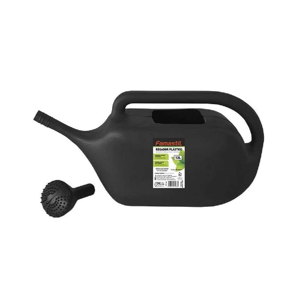 Regador de Plástico 13L Famastil Preto com Bico Chuveiro Removível Ideal para Jardim e Horta em Oferta na Shopee