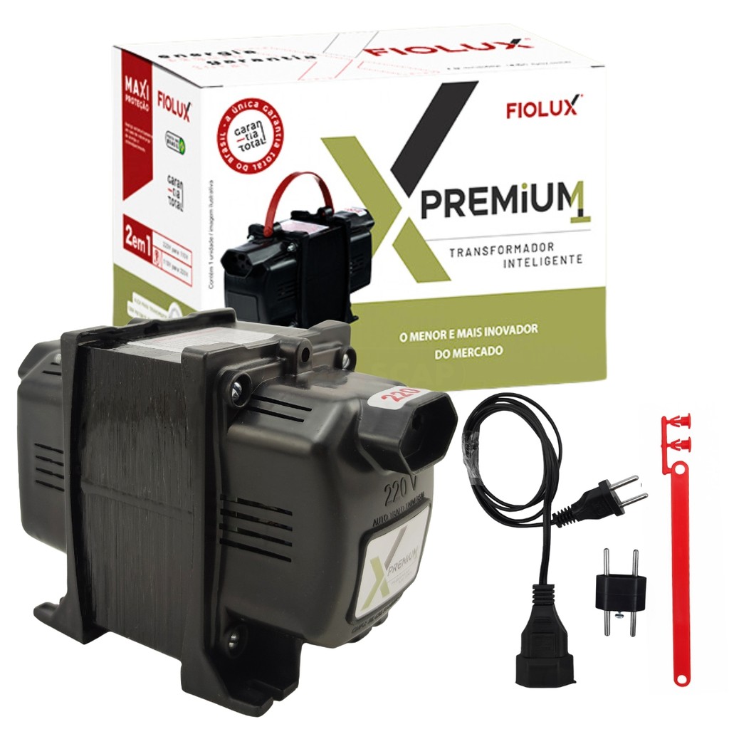 Auto Transformador Conversor 2000VA Fiolux Premium Com Tomadas 127V ou 220V Para Ferramentas e Eletrodomésticos