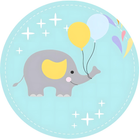 NOVO Painel Festa Infantil Redondo Elefantinho Balões e Orelha Amarela Circulo Pontilhado Branco + Arco, Suporte incluso. Fazemos personalizado com qualquer tema. Confeccionado em Lona fosca, impressão de alta resolução. cenário , p/ Decoração