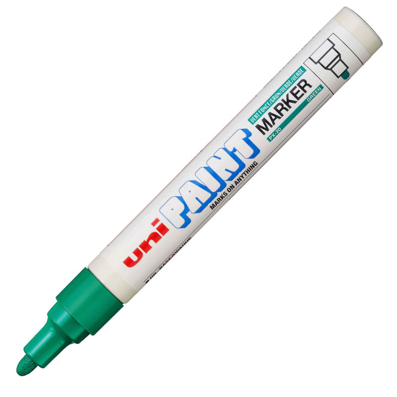 Pincel marcador permanente Paint Marker Verde PX-20 Uni-Paint em Oferta na Shopee