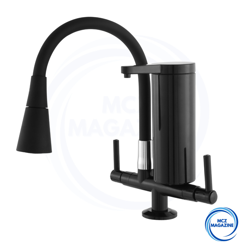 Torneira Para Cozinha Gourmet Com Filtro Slim Preta de Bancada Pia Mesa