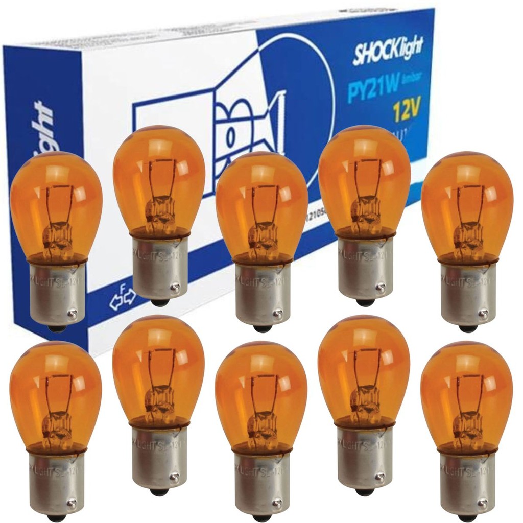 10 Lampadas Comum 1 Polo Py21w 21w 12v Luz Seta Farol Âmbar em Oferta na Shopee