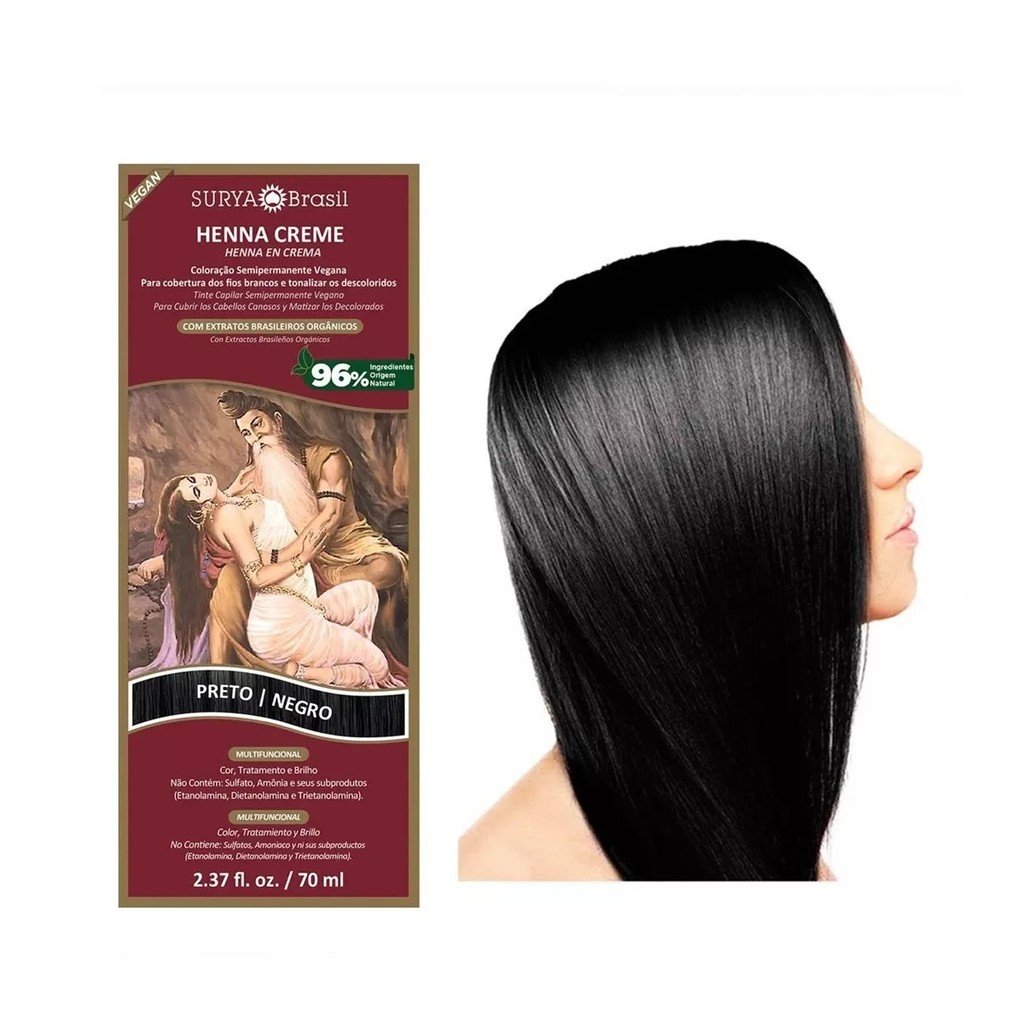 Henna Creme Preto Surya Brasil 70ml 13.9.p