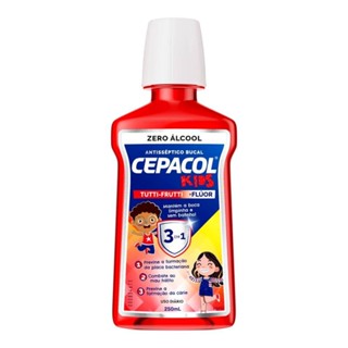 CEPACOL KIDS TUTTI-FRUTTI + FLÚOR SEM ÁLCOOL COM 250ML em Oferta na Shopee