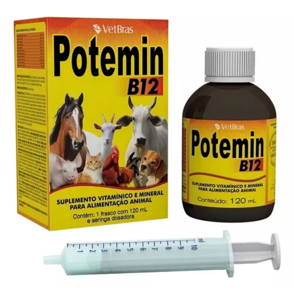 Suplemento Vitamínico P/ Animais Potemin B12 - 120ml em Oferta na Shopee
