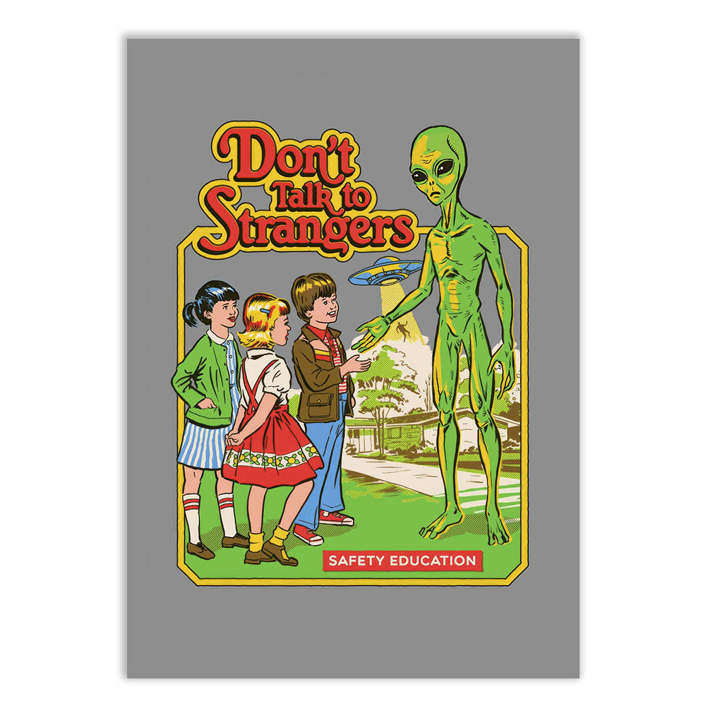 Placa Quadro Decorativo Engraçada Alien Não Fale Com Estranhos Decoração Poster Ets