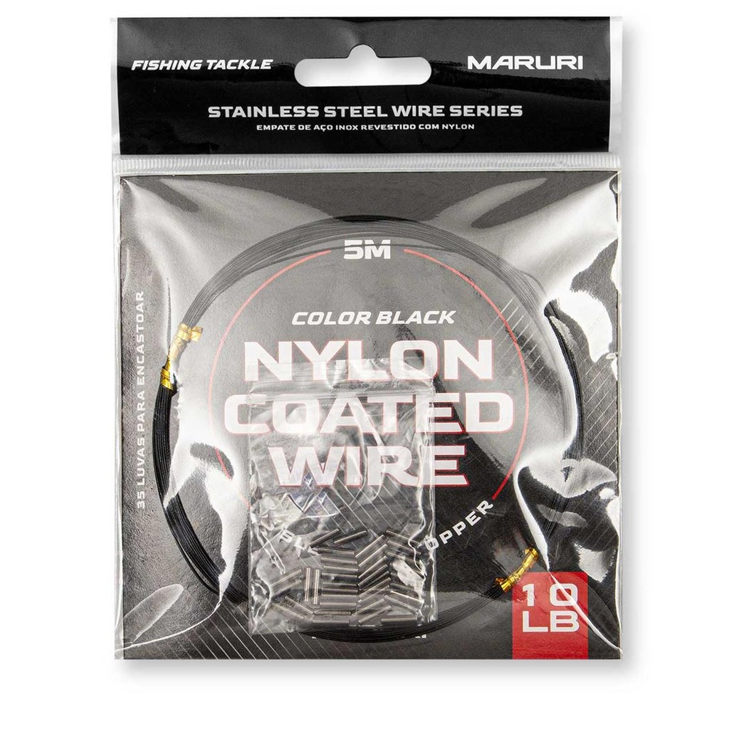 Cabo de Aço Color Black 10lb 5m - Maruri em Oferta na Shopee