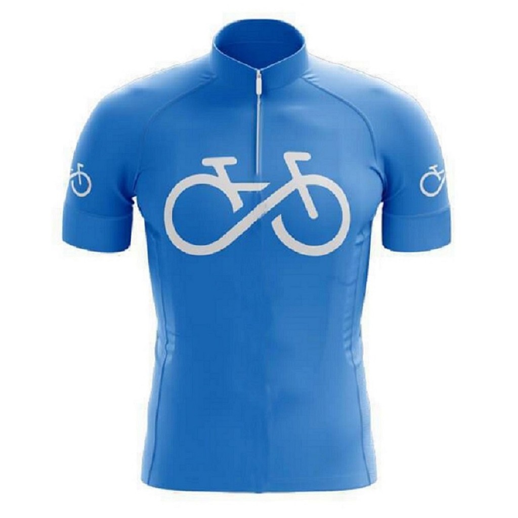 Camisa Infantil Kids Ciclismo Criança Bike Forever Azul Manga Curta Dryfit Proteção Uv