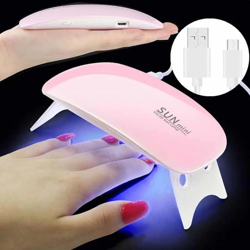 Fototerapia Prego Lâmpada Uv Mini Usb Led Do Com 6 Pçs Contas De 45S 60S Mouse Secador De Unhas Para Todos Os Esmaltes G
