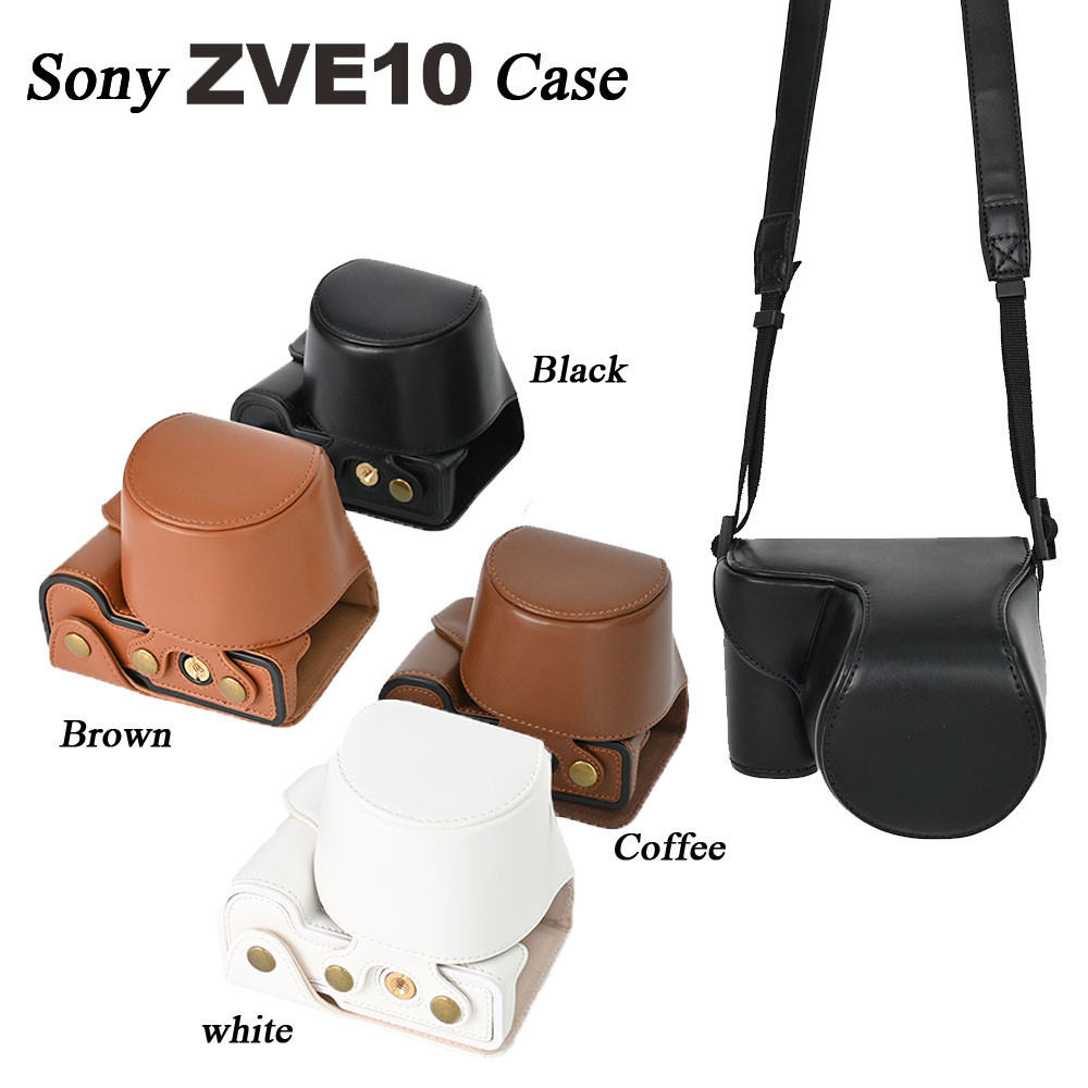 Sony ZVE10 Capa De Couro PU Para Câmera , ZV-E10 ZVE10L ZVE10 Com Lente De 16-50mm