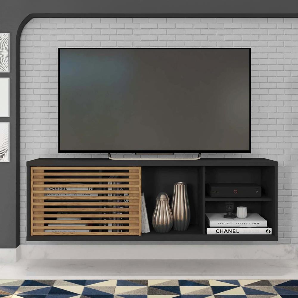 Rack Bancada Para TV 55 Polegadas Preto Multiverso Caemmun - Home & Living