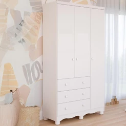 Guarda Roupa Infantil Junior 100% MDF 3 Portas 3 Gavetas