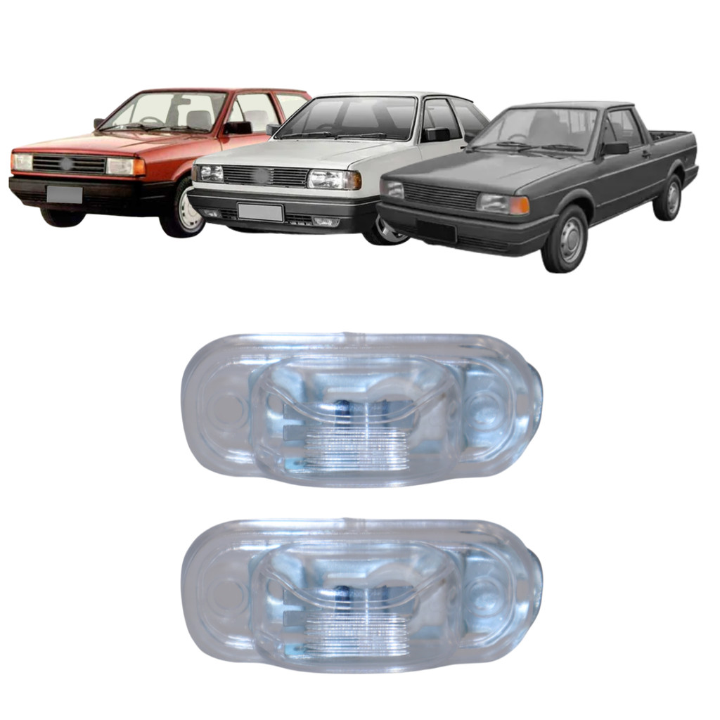 Kit 2 Lanternas De Placa Vw Kombi Santana Saveiro Gol Parati Voyage