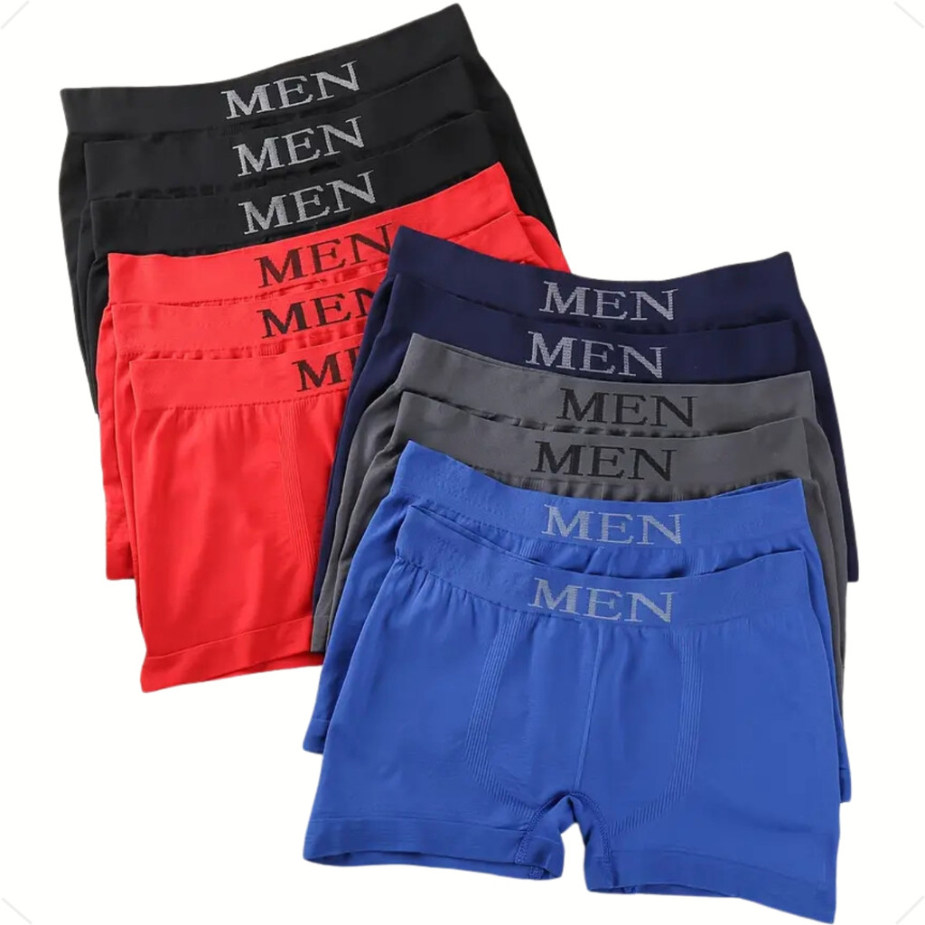 Kit 12 Cuecas Boxer Em Microfibra Adulto Premium Sem Costura