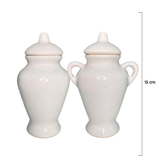 Kit Quartinha Branca Cerâmica 15x8 cm (Sem Asa/Com Asa) - Umbanda Candomble (PEQUENA) em Oferta na Shopee
