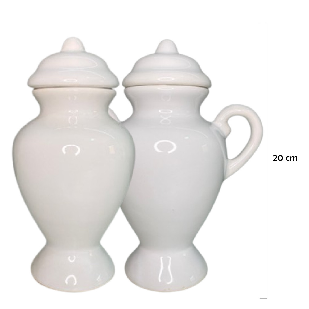 Kit Quartinha de Cerâmica Branca (Sem Asa/Com Asa) 20 cm - Umbanda Candomble (GRANDE) em Oferta na Shopee