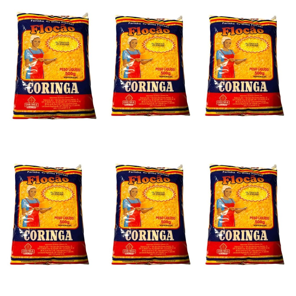 Flocão De Milho Coringa 500GR Kit 6 unidades O Melhor Cuscuz Do Brasil