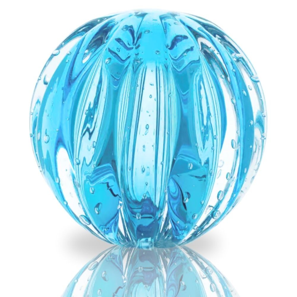 esfera bola cristal murano luxo ambar - aquamarine P