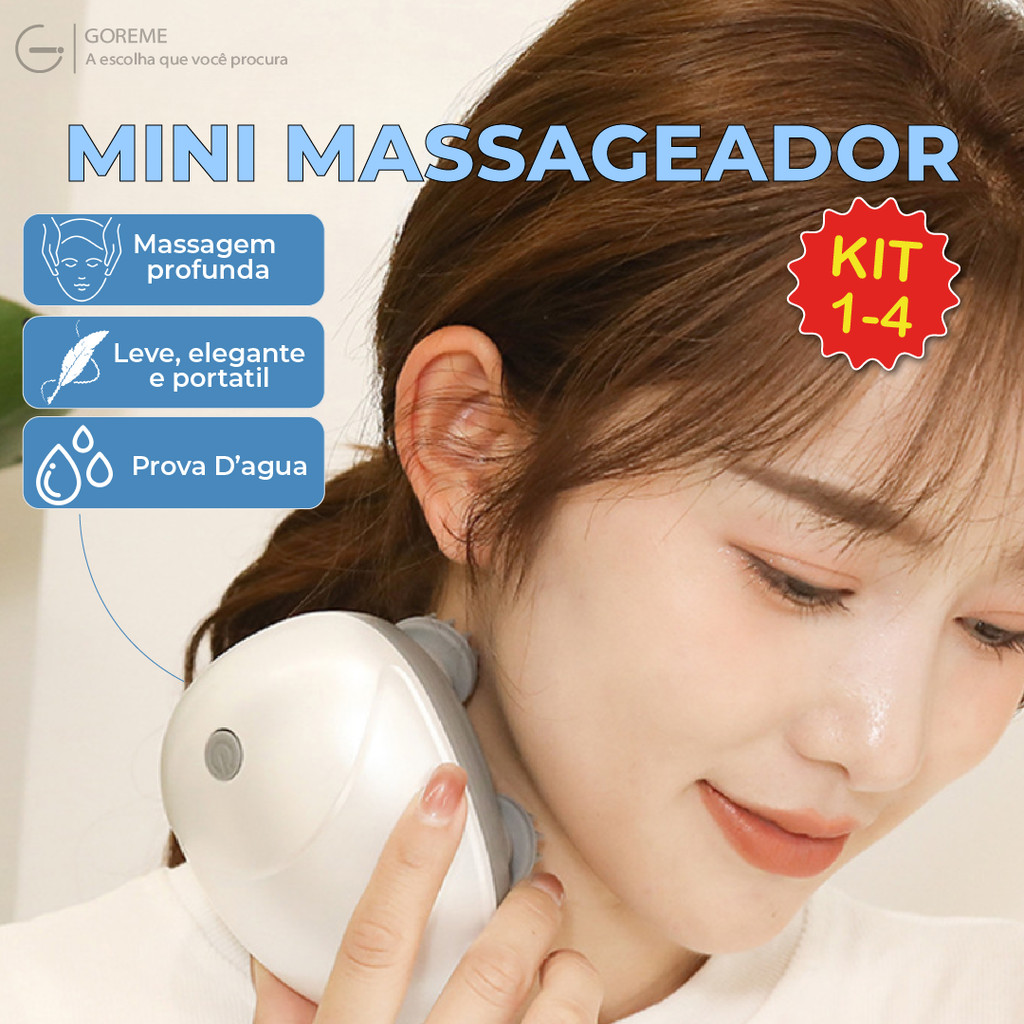 Mini Massageador Elétrico Portátil Recarregável USB a Prova Dágua Corporal e para Pet 3 Modos em Oferta na Shopee