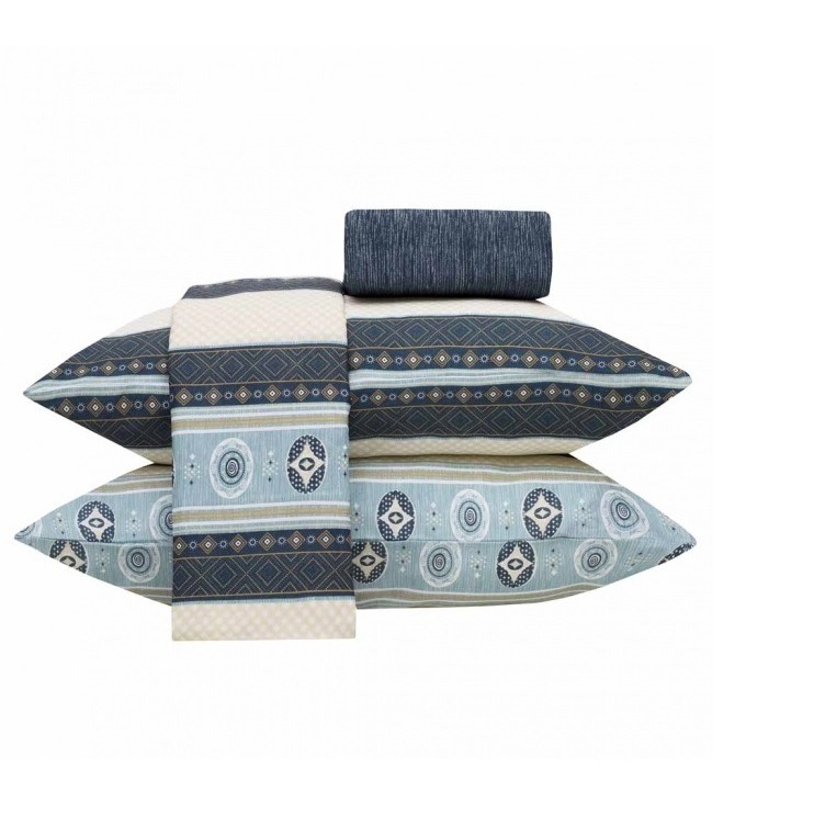 Jogo De Cama Casal Para Cama Box 4 Peças Realce Admirare Estampado - Caleb