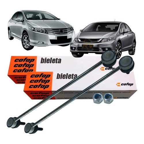 Par Bieleta Dianteira Cofap City Civic 2009 2010 2011 2012 2013 2014 2015 2016 em Oferta na Shopee