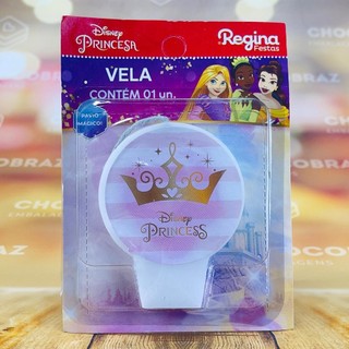 VELA  ANIVERSARIO FESTA PRINCESAS DISNEY  REGINA em Oferta na Shopee