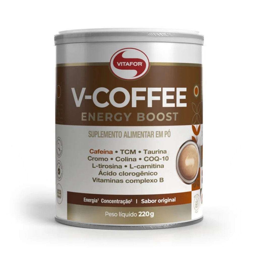V Coffee Energy Boost Lata 220g Original Vitafor - Health