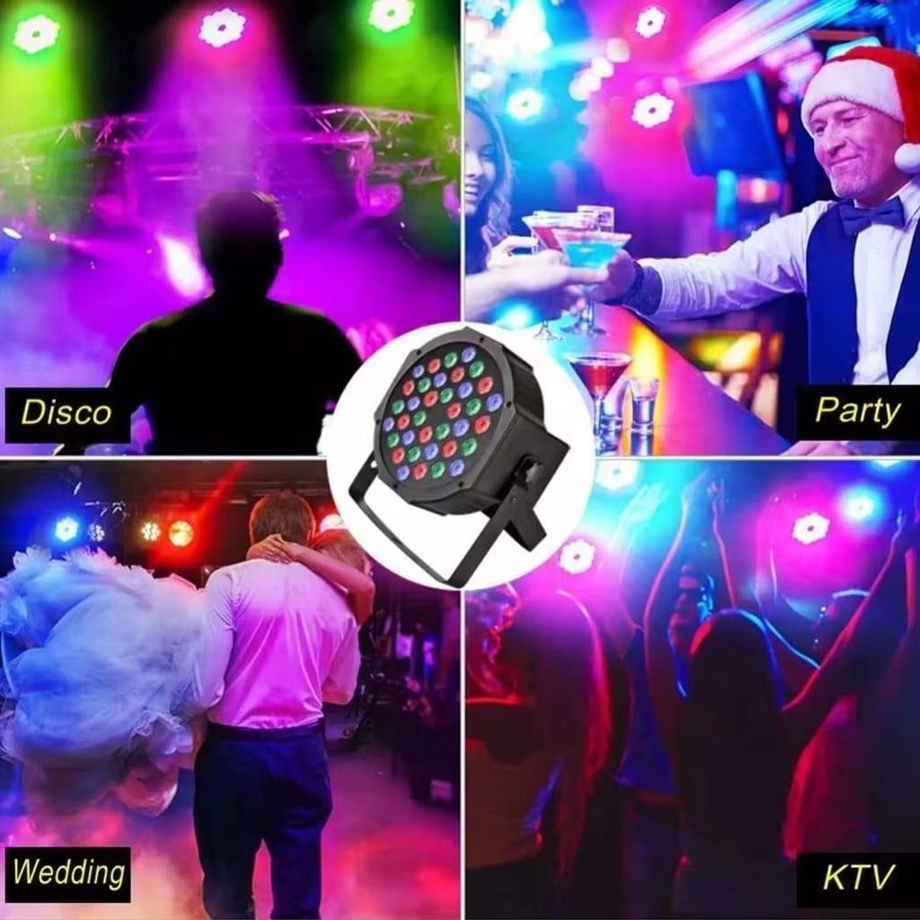 Canhão de Luz LED RGB 18 LEDs Profissional Luz Iluminação DJ Bivolt 50/60hz Efeitos Vibrantes para Festas e Eventos