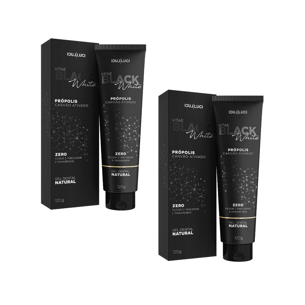 Kit 2x Gel Dental Vitae Black Luci Luci 120g