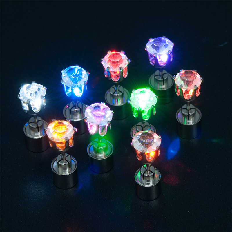 Metal led luminoso zircão brincos Bar festa Hipster led brincos luminosos jóias presentes atacado
