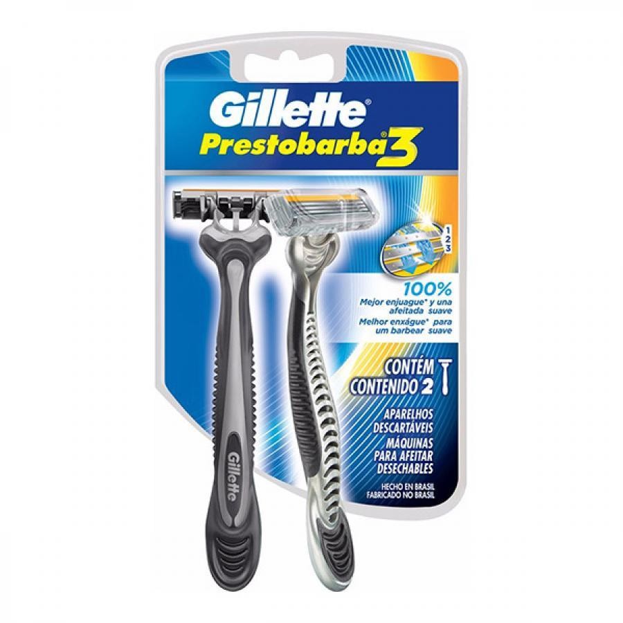 Aparelho Gillette Prestobarba 3 c/2un em Oferta na Shopee