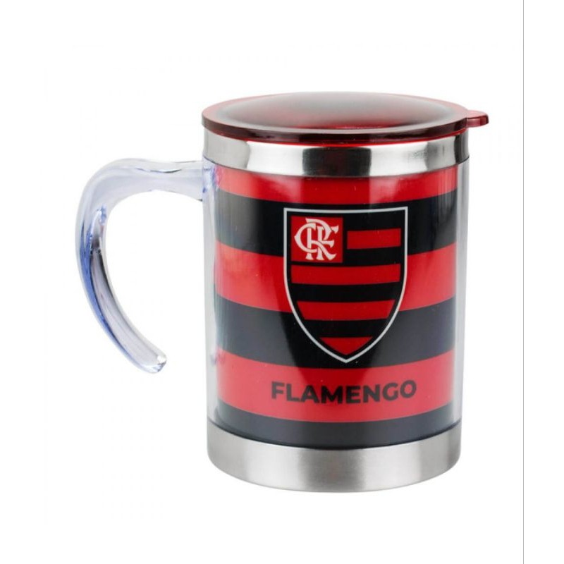 QH004F-5-B | Caneca Térmica Com Tampa 450ml - Flamengo - Licenciado
