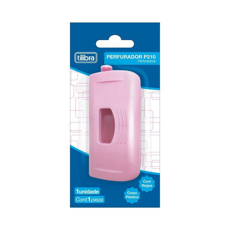 Perfurador 2 Furos para 10 Folhas P210 Rosa Claro 353817 TILIBRA